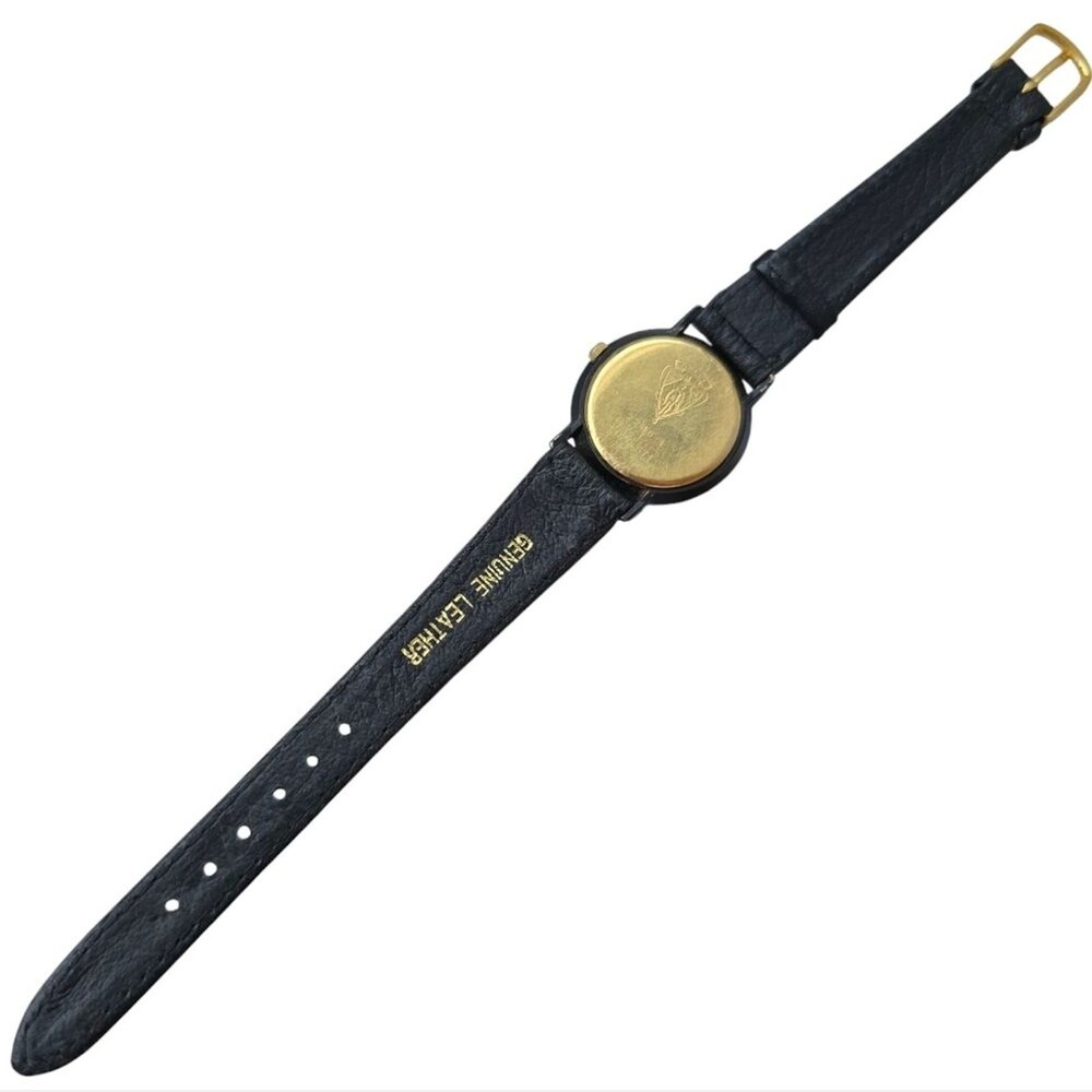 Vintage Gucci 3200L Women's Watch Gold Plated Roman Bezel Black Dial Swiss Made - Picture 7 of 7